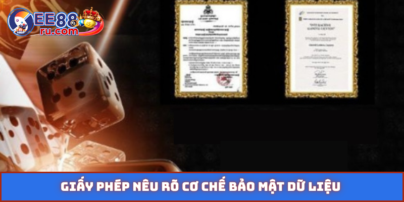 Giấy phép nêu rõ cơ chế bảo mật dữ liệu